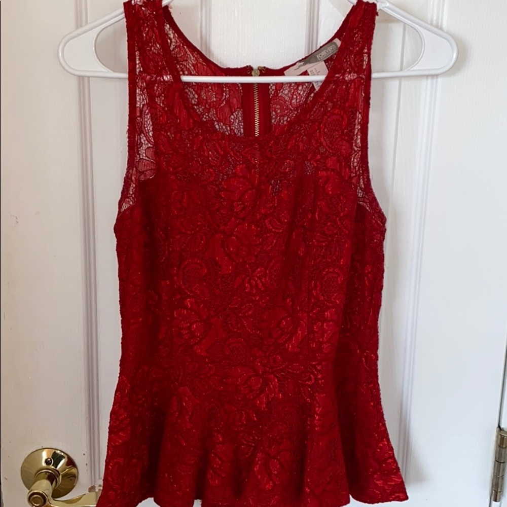 Stunning lace peplum tank
